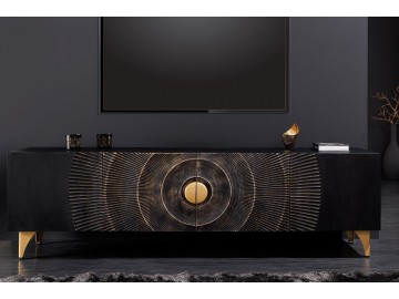 SZAFKA RTV GOLDEN SUNSET 180X40 CM MANGO CZARNA