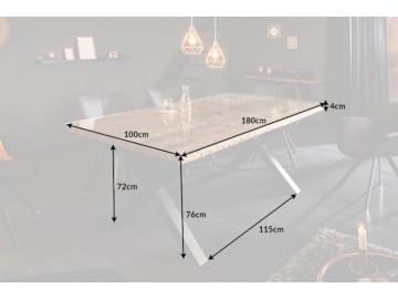 STÓŁ BARRACUDA X 180X100 CM TEAK