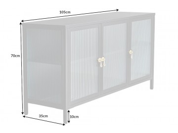 KOMODA AMSTERDAM 105X35CM METALOWA CZARNA