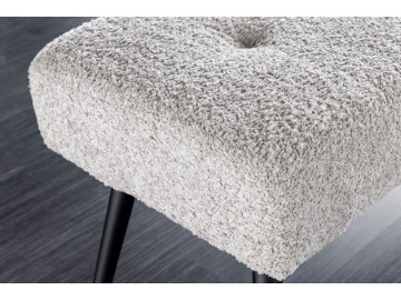 ŁAWKA BOUTIQUE 100X35 CM BOUCLE BEŻOWO-SZARA