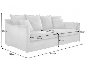 SOFA HEAVEN 200X105 CM BOUCLE SZARY