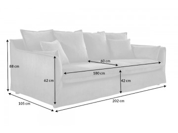 SOFA HEAVEN 200X105 CM SZTRUKS SZARY