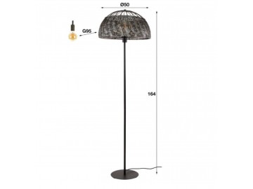 LAMPA PODŁOGOWA ASTER 164 CM METALOWA CZARNOBRĄZOWA