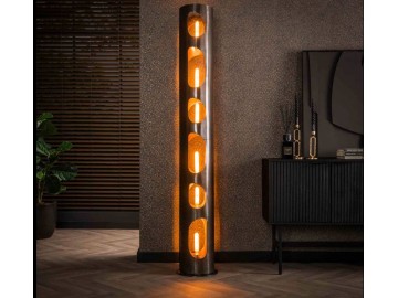 LAMPA PODŁOGOWA LEE 212 CM METALOWA NIKIEL CZARNY