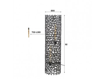 LAMPA PODŁOGOWĄ LETO 122 CM METALOWA NIKIEL CZARNY