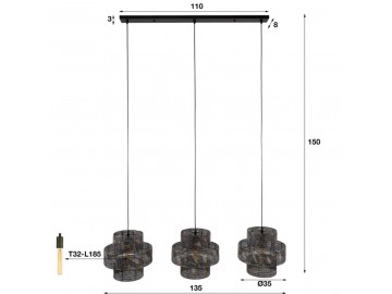 LAMPA PODŁOGOWA SHADOW METALOWA CZARNOBRĄZOWA