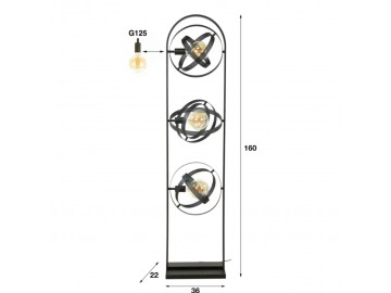 LAMPA PODŁOGOWA NOTTE METALOWA ANTRACYT