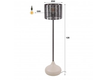 LAMPA PODŁOGOWA KALITA 128 CM SZARA