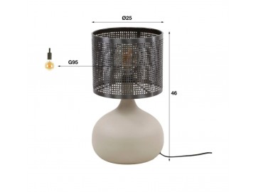 LAMPA STOŁOWA KALITA 46 CM SZARA