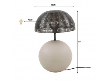 LAMPA STOŁOWA KALITA 57 CM SZARA