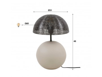 LAMPA STOŁOWA KALITA 49 CM SZARA