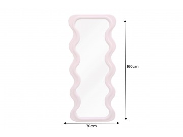 LUSTRO CURVY 160 CM RÓŻOWE