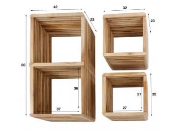 ZESTAW PÓŁEK ŚCIENNYCH SEYFER II TEAK - 3SZT.