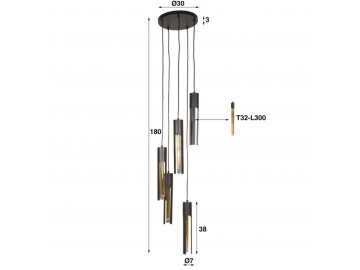 LAMPA WISZĄCA GABII METALOWA CZARNA