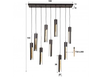 LAMPA WISZĄCA GABII METALOWA CZARNA