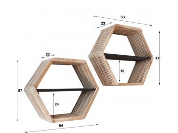 ZESTAW PÓŁEK ŚCIENNYCH SEYFER II TEAK - 3SZT.