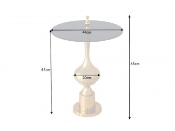 STOLIK KAWOWY ABSTRAKT 65CM SREBRNY