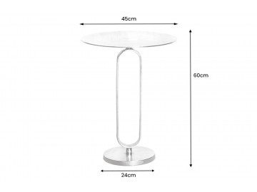 STOLIK KAWOWY ELEGANCE II 45CM SREBRNY