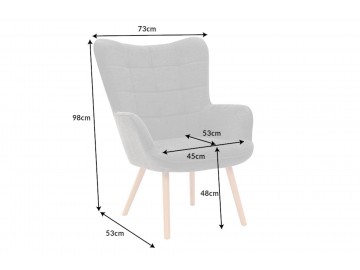 FOTEL SCANDINAVIA 73X78 CM CIEMNOSZARY