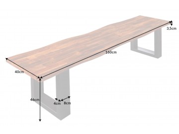 ŁAWKA GENESIS 160X40CM AKACJA BRĄZOWA