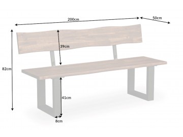 ŁAWKA GENESIS 200X50 CM AKACJA BRĄZOWA