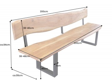 ŁAWKA MAMMUT 200X55 CM AKACJA MIODOWA