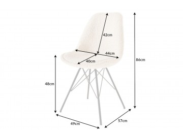 KRZESŁO SCANDINAVIA BOUCLE KREMOWY