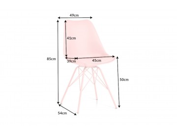 KRZESŁO SCANDINAVIA EKOSKÓRA RÓŻOWE