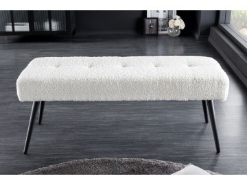 ŁAWKA BOUTIQUE 100X35 CM BOUCLE BIAŁY