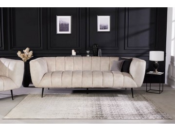 SOFA NOBLESSE 225X90CM WELUR BEŻOWY