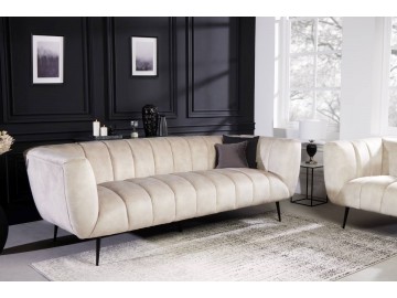 SOFA NOBLESSE 225X90CM WELUR BEŻOWY