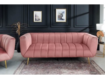 SOFA NOBLESSE 225X90CM WELUR RÓŻOWY