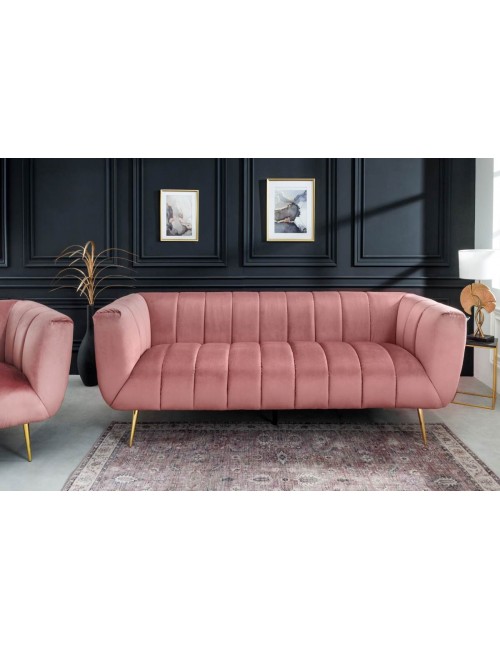 SOFA NOBLESSE 225X90CM WELUR RÓŻOWY