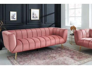 SOFA NOBLESSE 225X90CM WELUR RÓŻOWY