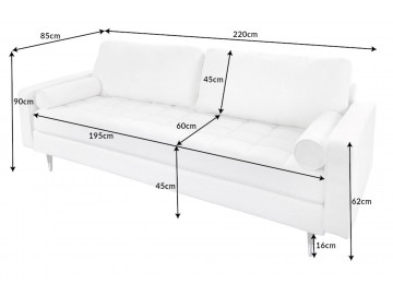 SOFA 3-OSOBOWA COZY 220CM BOUCLE BIAŁA