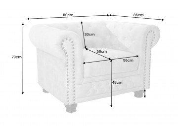 FOTEL CHESTERFIELD WELUR BEŻOWY