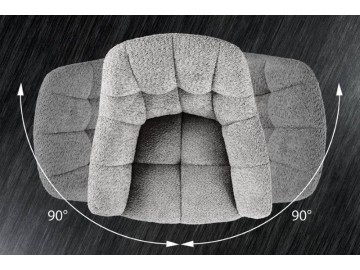 FOTEL OBROTOWY PAPILLON BOUCLE SZARY