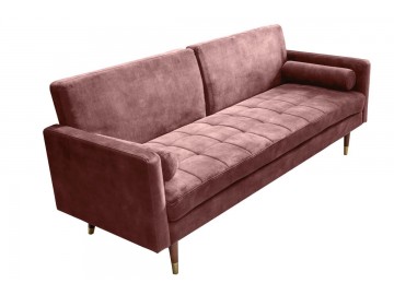 SOFA ROZKŁADANA COUTURE 196 CM WELUR RÓŻOWY