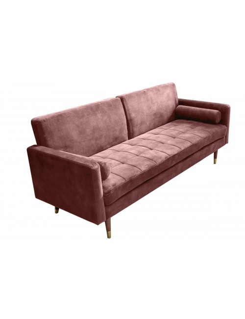 SOFA ROZKŁADANA COUTURE 196 CM WELUR RÓŻOWY