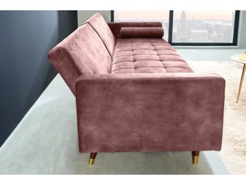 SOFA ROZKŁADANA COUTURE 196 CM WELUR RÓŻOWY