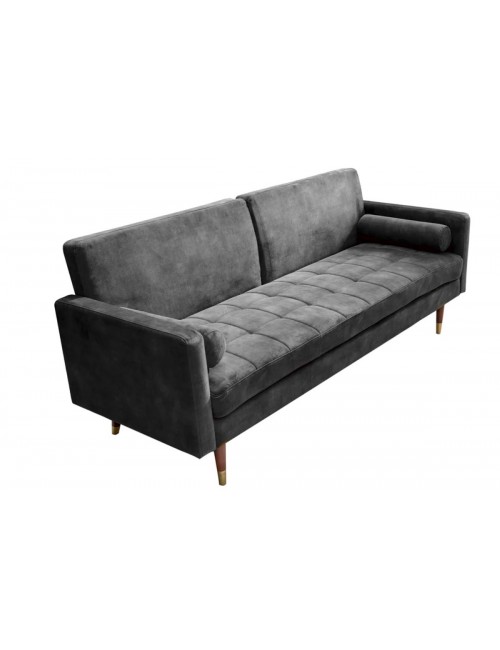 SOFA ROZKŁADANA COUTURE 196 CM WELUR SZARY