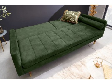 SOFA ROZKŁADANA COUTURE 196 CM WELUR ZIELONY