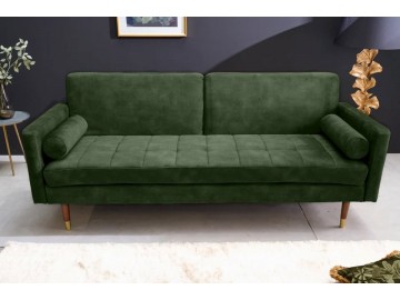 SOFA ROZKŁADANA COUTURE 196 CM WELUR ZIELONY