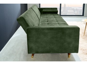 SOFA ROZKŁADANA COUTURE 196 CM WELUR ZIELONY