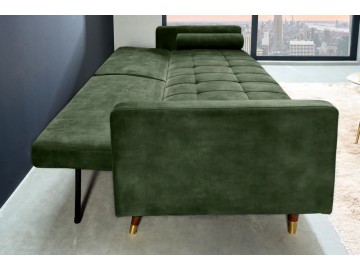 SOFA ROZKŁADANA COUTURE 196 CM WELUR ZIELONY