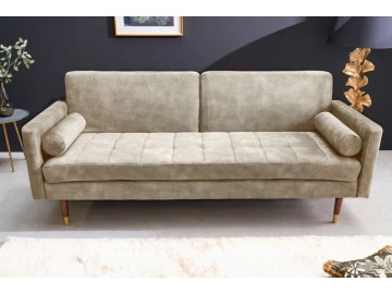 SOFA ROZKŁADANA COUTURE 196 CM WELUR BEŻOWY