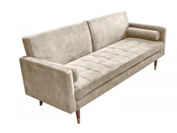 SOFA ROZKŁADANA COUTURE 196 CM WELUR BEŻOWY