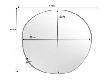 LUSTRO NOEMI 70 CM CZARNE